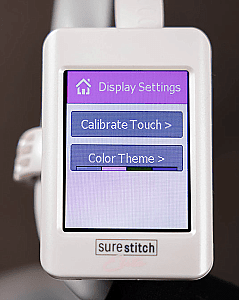 SureStitch Elite Stitch Display Settings Screen