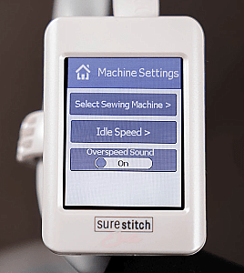 SureStitch Elite Stitch Machine Settings Screen